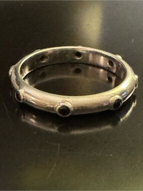 Hidalgo Sterling Silver Black CZ Eternity Band Ring - Size 8.75